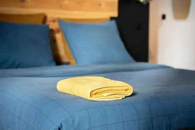 Un ou plusieurs lits dans un hébergement de l'établissement ESPLANADE HOME Private SPA Jacuzzi Sauna Parking, Colmar