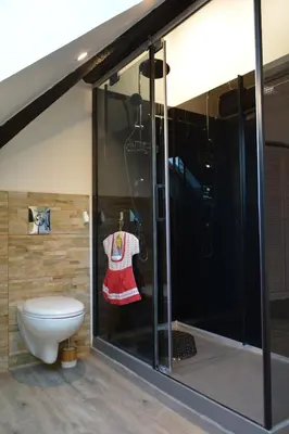 Salle de bains dans l'établissement Ferme les Iris