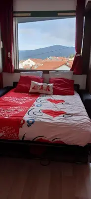 Un ou plusieurs lits dans un hébergement de l'établissement studio résidence la Mauselaine la perle des Vosges