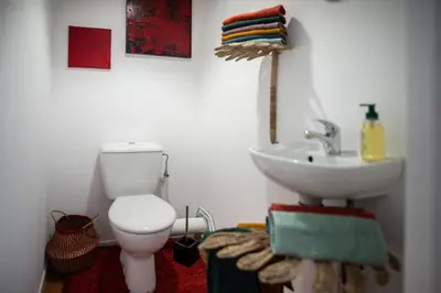 Salle de bains dans l'établissement Duplex tout équipé, proche centre-ville COLMAR, parking