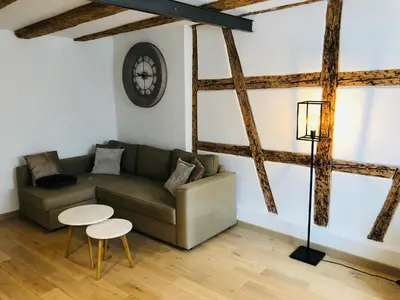 Coin salon dans l'établissement Aux Colombages Turckheim - 10 min Colmar