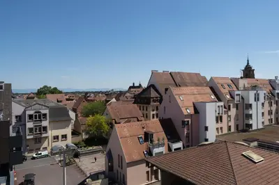 Vue générale sur Colmar ou vue de la ville depuis l'appartement