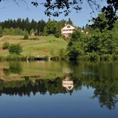 Appartement Douglasie dans une ferme avec étang privé dans la région des mille étangs