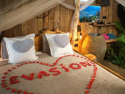 Coin salon dans l'établissement Les biquettes Amoureuses