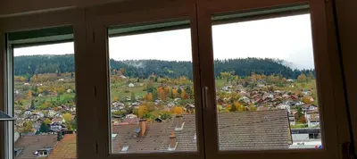 Vue générale sur la montagne ou vue sur la montagne depuis l'appartement