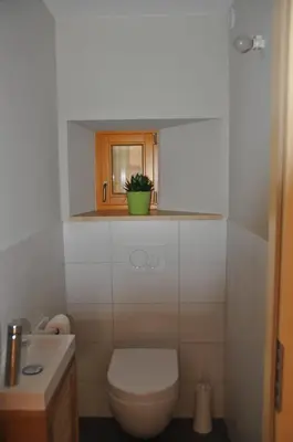 Salle de bains dans l'établissement Le Chalet La Cigogne et Le Chamois