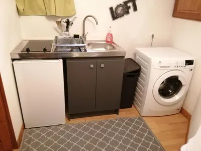 Cuisine ou kitchenette dans l'établissement Studio Bar sur Mulhouse Sud