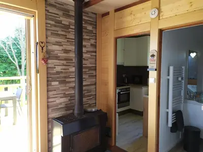 Cuisine ou kitchenette dans l'établissement Chalet du Spièmont