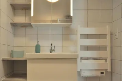 Salle de bains dans l'établissement Aux cigognes de Blotzheim