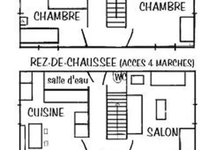 Plan de l'établissement Gîte en pleine nature, proche de La Bresse avec activités familiales, terrasse et poêle à bois - FR-1-589-70