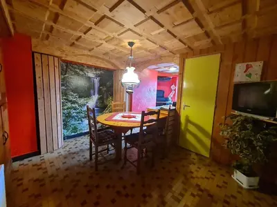 Télévision ou salle de divertissement dans l'établissement Gîte chaleureux avec terrasse privée à Gérardmer - FR-1-589-159