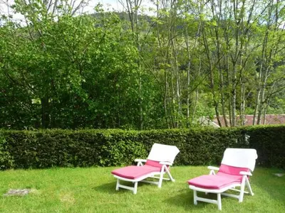 Jardin de l'établissement Chalet confortable près de Gérardmer avec cheminée et animaux bienvenus - FR-1-589-195