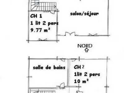 Plan de l'établissement Chalet chaleureux avec terrasse, proche forêt et sentier, à 15 km des stations de ski de Gérardmer - FR-1-589-247
