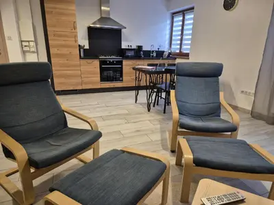 Cuisine ou kitchenette dans l'établissement Gites Thirion