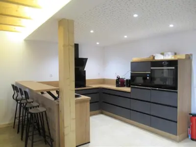 Cuisine ou kitchenette dans l'établissement La Ferme du Panorama et Spa
