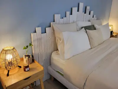Un ou plusieurs lits dans un hébergement de l'établissement Le Guèlèf - Appartement 2 personnes