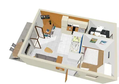 Plan de l'établissement Joli appartement T2, Escale Les Airelles, rez de jardin proche lac