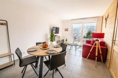 Coin salon dans l'établissement Les Balcons De La Haie Griselle gîte 4/pers