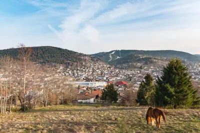 Vue générale sur la montagne ou vue sur la montagne depuis l'appartement