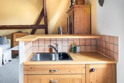 Cuisine ou kitchenette dans l'établissement Gite 