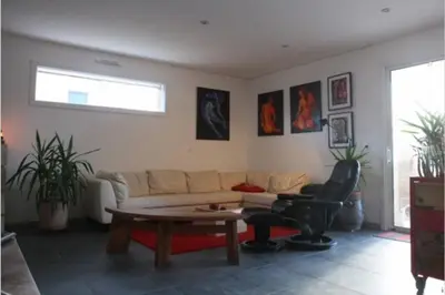 Coin salon dans l'établissement Maison individuelle avec terrasse proche de Bâle