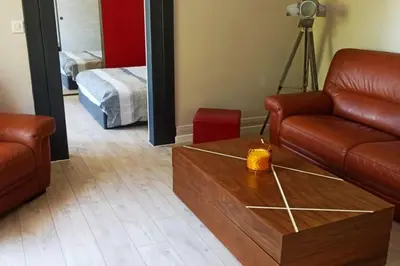 Coin salon dans l'établissement * Appartement rez de chaussée Frontière Suisse *