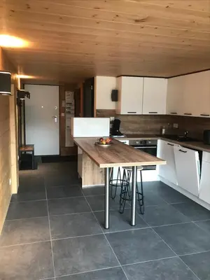 Cuisine ou kitchenette dans l'établissement Bel appartement neuf équipé au pied des pistes du HONHECK