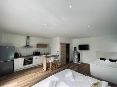 Cuisine ou kitchenette dans l'établissement Studio Balnéothérapie