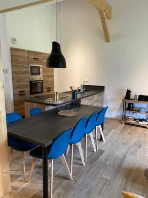 Cuisine ou kitchenette dans l'établissement Résidence les biches