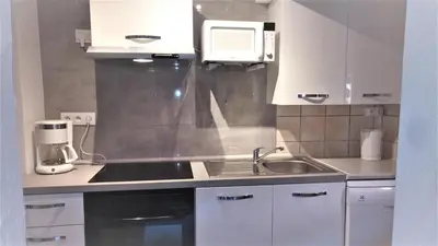 Cuisine ou kitchenette dans l'établissement Gites Aux Fines Bulles d'Alsace spa en supplément