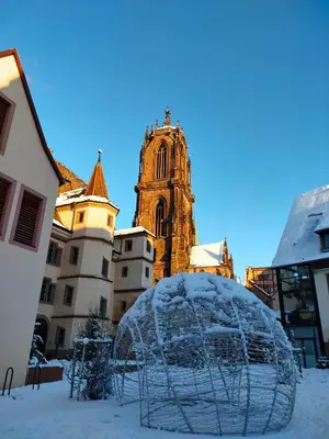 L'établissement LA MAISON BLEUE, à 20 mn de Strasbourg, sur la route des vins, jusqu'à 6 personnes, Sélestat en hiver