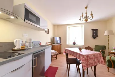 Cuisine ou kitchenette dans l'établissement Chez Sylvie et Joséphine