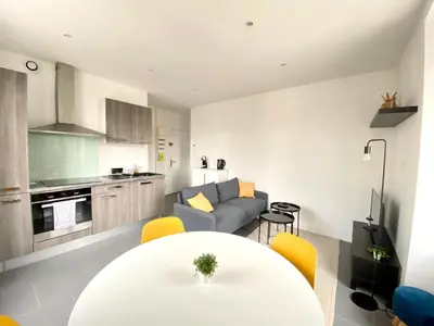 Cuisine ou kitchenette dans l'établissement Magnifique T2 40m2 lumineux, moderne et rénové avec fibre
