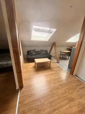 Coin salon dans l'établissement Wood loft by Mulhouse
