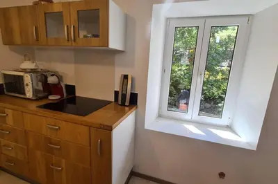 Cuisine ou kitchenette dans l'établissement chic t3 60 m2 cosy 1 a 6 personnes rando, nature, bike park, station de ski