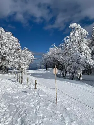 L'établissement Les Reflets du Lac en hiver