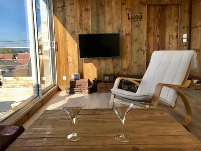 Télévision ou salle de divertissement dans l'établissement Appartement chaleureux et lumineux avec vue ! au centre Alsace