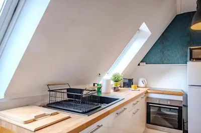 Cuisine ou kitchenette dans l'établissement Cocon - Sélestat - Parking gratuit - Proche Europa-Park - Route des Vins - Haut-Koenigsbourg