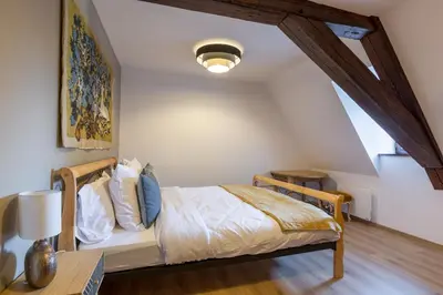 Un ou plusieurs lits dans un hébergement de l'établissement Jacques Taurellus Sélestat - Parking gratuit - Proche Europa-Park - Route des Vins - Haut-Koenigsbourg