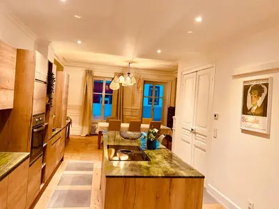 Cuisine ou kitchenette dans l'établissement La Villa Alma Colmar