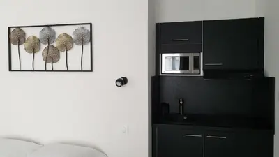 Cuisine ou kitchenette dans l'établissement Studio cosy black - Cosy & Cocon