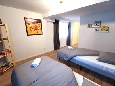 Un ou plusieurs lits dans un hébergement de l'établissement Maisonnette Soultzmatt