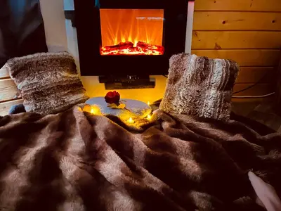 Coin salon dans l'établissement Chalet Kota Lovers Nest