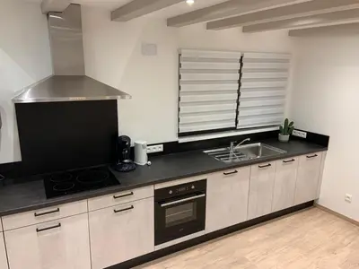 Cuisine ou kitchenette dans l'établissement Gîte mon rêve à Scherwiller avec SPA sur la route des vins au coeur de l'alsace