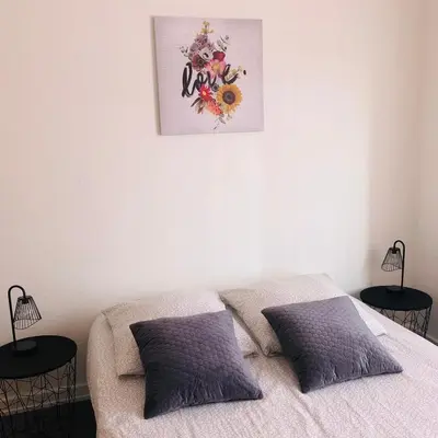 Un ou plusieurs lits dans un hébergement de l'établissement Centre ville avec garage - 4 personnes - Golbery