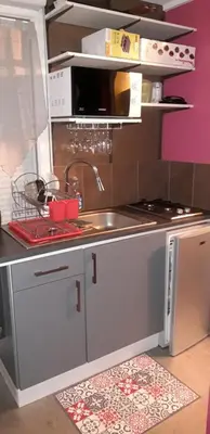 Cuisine ou kitchenette dans l'établissement Loft dans les Vosges idéal 2 personnes