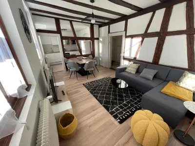 Coin salon dans l'établissement appartement le fil d'or