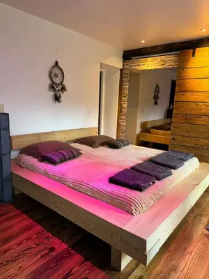 Un ou plusieurs lits dans un hébergement de l'établissement MONTAGNE-LAC&SPA (jacuzzi privé) (NOUVEAU)