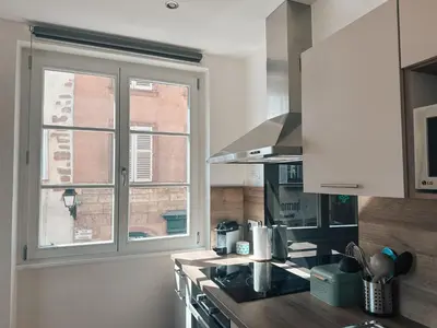 Cuisine ou kitchenette dans l'établissement Pastel au grenier à sel