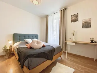Un ou plusieurs lits dans un hébergement de l'établissement Le convivial, appartement Centre ville Mulhouse